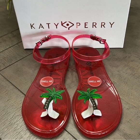 NWT-Katy Perry Palm Tree Geli Sandals - Picture 2 of 6